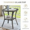 thumbnail image 6 of Outdoor Conversation Sets 5-Piece Patio Wicker Rattan Furniture Set with Swivel Rocking Chairs, Ottomans, Side Table and Upgrade 6" Cushions for Balcony Deck Backyard, Blue, 6 of 12