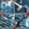 thumbnail image 4 of Snowflake Design Winter Banner Castle Pattern Frozen Backdrop Blue White Color Lighted Decoration Snow Scene Display for Christmas Party Winter Celebration Photo Shoot, 4 of 9