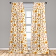 thumbnail image 5 of Ambesonne Floral Curtains, Abstract Summer Pattern, Pair of 28"x84", Vermilion Yellow White, 5 of 5