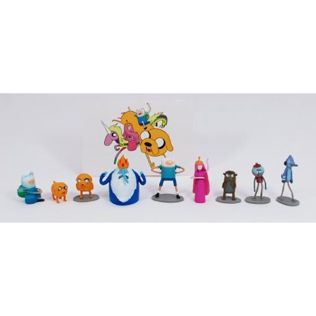 Juego completo (9 piezas) de minifiguras de Hora de Aventura y Expendedoras de espectáculos regulares + pegatina de Hora de Aventura adicional Adventure Time 635111029123