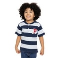 thumbnail image 2 of Wonder Nation Toddler Boy's Short Sleeve Striped Henley T-Shirt, Sizes 12M-5T, 2 of 7