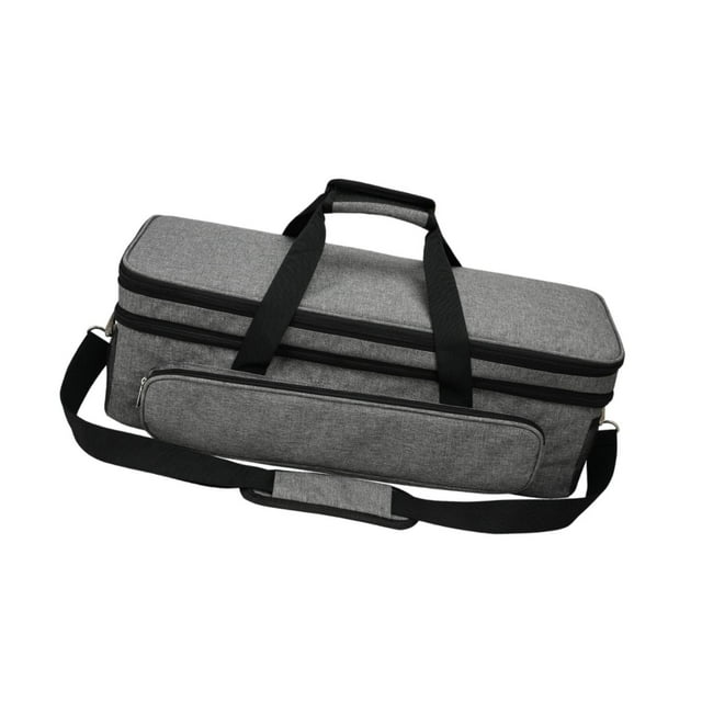 Estuche de transporte para máquina troqueladora, accesorios, bolso de mano, ligero, portátil, protector, de gran capacidad, bolsa de mano, estuche de Gris