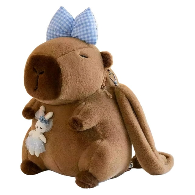 VONKY Sac à Dos en Peluche Polyester pour Poupée, Sac Capybara, Cadeau, Bretelle Réglable, Type Enfant+2 30cm