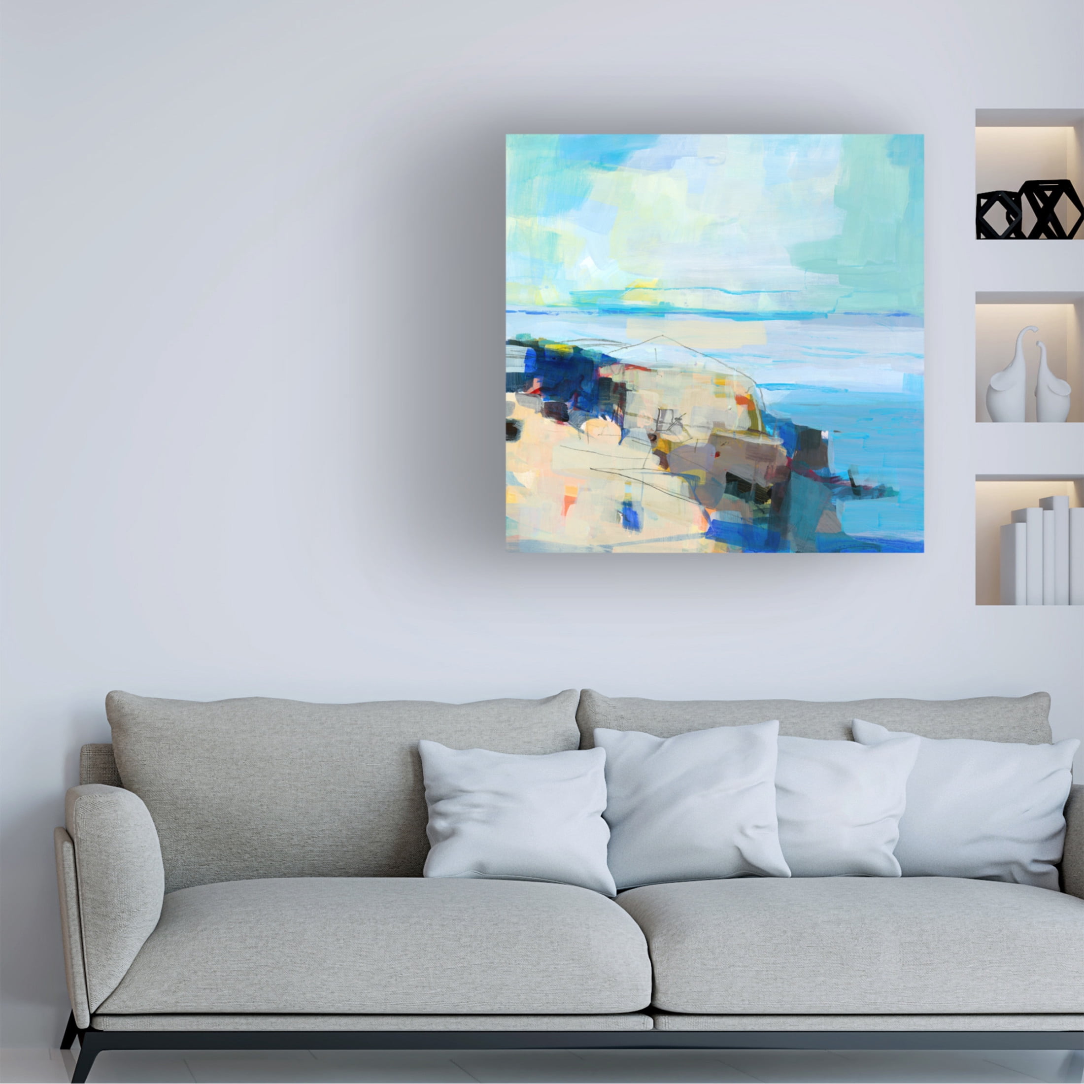 Canvas Wall Art - Kathleen Robbins 'Marginal Way II' Wall Art for Living Room, Bedroom, or Office Décor by Trademark Fine Art - 18 x 18 Inches
