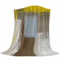 thumbnail image 6 of Yellow Brown Blanket Soft Cozy Warm Throw Blanket for Couch, Plush Fuzzy Flannel Fleece Blankets for Sofa, Abstract Blue White Vintage Oil Painting Bed Blankets Lightweight Gifts for Women, 40"x50", 6 of 9