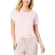 DKNY Cross-Back Short Sleeve Blush Pink Pajama Top Medium