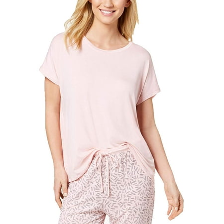 DKNY Cross-Back Short Sleeve Blush Pink Pajama Top Medium