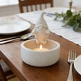 thumbnail image 3 of Ceramic Candlestick for Home Decor Easter Tabletop Ornament 3.46 in H White, 3 of 6
