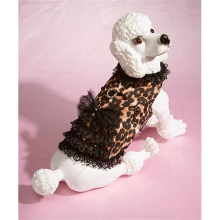 hollywood poochie hp808 corset harness leopard print fully lined doggie wear, medium