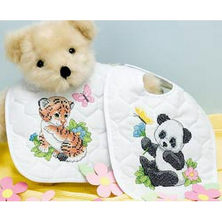Dimensions Baby Animals Bibs, Set of 2 Stamped Cross-Stitch Kit