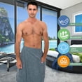 thumbnail image 3 of TowelSelections Men's Wrap Adjustable Cotton Terry Spa Shower Bath Gym Cover Up Small/Medium Charcoal, 3 of 3
