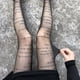 thumbnail image 3 of Mallas delgadas para mujer, con letras transparentes, con abertura de entrepierna, medias de malla, Negro -, One Size, 3 of 3