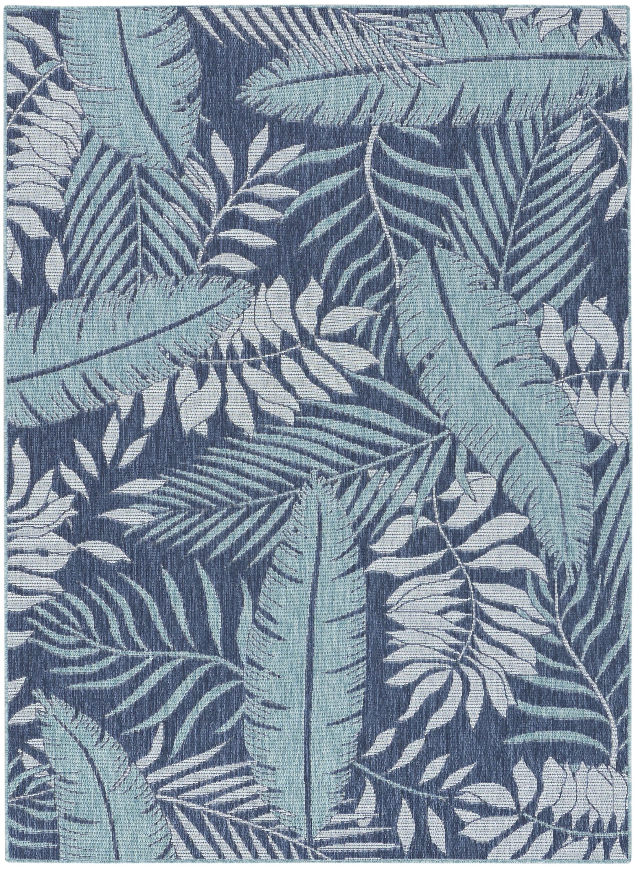 Nourison Garden Oasis Indoor/Outdoor Navy 5' x 7' Area Rug (5x7)