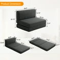 thumbnail image 3 of Fairyland Modern Linen Fabric Removable Backrest Foldable Sofa Bed, Dark Gray, 3 of 9