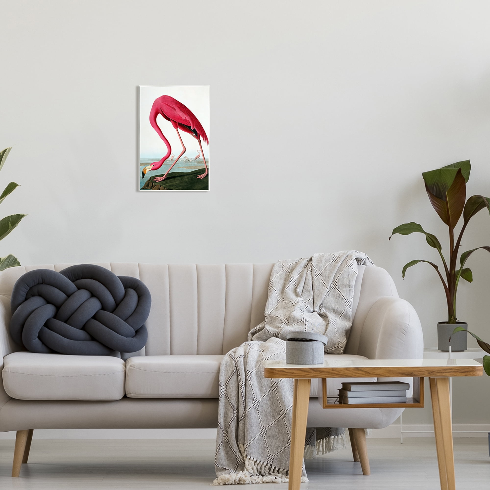 Stupell Industries Flamingo Stepping Near Pond Animals & Insects Painting Unframed Art Print Wall Art, 10 x 15