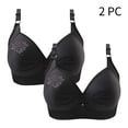 thumbnail image 2 of Timegard Soutiens-gorge Sans Fil pour Femmes 2 Pcs Froncés Maintien Complet Bretelles Ajustables Confortables Quotidiens Soutiens-Gorge pour Aînées, 2 of 6