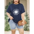thumbnail image 2 of XCHQRTI Sunflower Shirts for Womens Plus Size Short Sleeves T-Shirt Graphic Oversized Flower Tops, 2 of 7