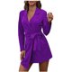 thumbnail image 2 of Puntoco, moda para mujer, informal, con cordones, en la cintura, suelto, Color caramelo, manga larga, Color sólido, traje, cuello, abrigo, tops Puntoco Puntoco-6564, 2 of 5