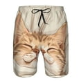 thumbnail image 3 of Logiee Sleeping Cat In Blanket Print Mens Swim Trunks Quick Dry Board Shorts,Breathable Hawaii Beach Shorts Swimwear Bathing Suits-XX-Large, 3 of 6