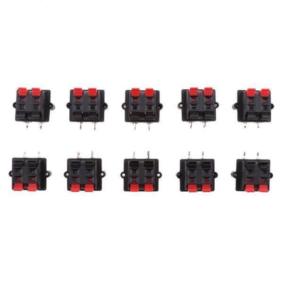 Bunblic 2x Audio Speaker Amplifier Terminal, 10 Pieces Audio Amplifier Terminal Connection Terminal Connectors Four Pin Speaker Terminal 2 Pcs