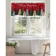 thumbnail image 3 of Red Merry Christmas Kitchen Valances for Windows Winter Farmhouse Xmas Trees Snowflakes Valance Curtains&nbsp; for Kitchen /Living Room/Bedroom/ Bathroom Decor, 42"x12 " ,Rod Pocket 1 Panel,, 3 of 7
