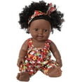 thumbnail image 1 of JM 1 muñeca negra Muñecas de silicona suave de 11,8 pulgadas Muñeca afroamericana realista Linda muñeca negra de pelo rizado con linda ropa de moda y diadema JM, 1 of 5