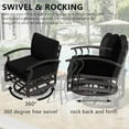 thumbnail image 4 of ASJMR 2PCS 3 Seat Aluminum Armrest Sofa with 2 Swivel Rocking Chairs & 45" Fire Pit Table & Glass Top Table & 2 Armrest single Chairs,Outdoor Patio Furniture Conversation Set,Black, 4 of 7