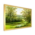 thumbnail image 2 of Spring Trees With Green Pond 20 in x 12 in Framed Painting Canvas Art Print, by Designart, 2 of 4