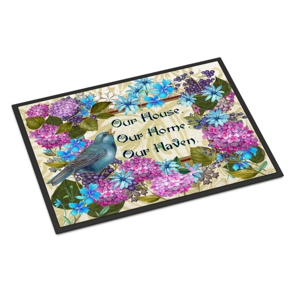 Carolines Treasures PJC1102MAT Our House Our Home Our Haven Door Mat Indoor Rug or Outdoor Welcome Mat 18x27 Doormat
