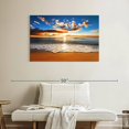 thumbnail image 2 of Elephant Stock Beach Sunrise Scene Wall Art - Horizontal Canvas Wall Art - Living Room Wall Decor - Beach Canvas - Brown And Gray Decor - 39" x 26", 2 of 8