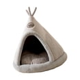 thumbnail image 2 of Cama para gatos cueva semicerrada nido para gatos, dormir, posponer, tienda de campaña para gatos, refugio para gatos, cachorros, gatitos y perros , GRIS, 2 of 8