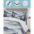 thumbnail image 4 of Quilts Twin Size Bedding Set, Dark Purple Forest Lightweight Quilted Comforter, Watercolor Clouds Trees Mountain Soft Reversible Bedspread Coverlet with Pillow Covers for All Season, 68" x 86", 4 of 7