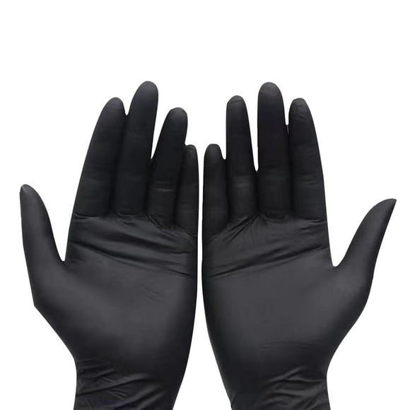 Heavy Duty Nitrile Exam Gloves Disposable Black 55 Thick Grade Latex Durable 100 Count