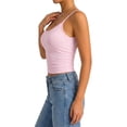 thumbnail image 4 of 2 Pack Women's Spaghetti Strap Crop Cami Tank Tops, U Neck Low Back Slim Fit Sleeveless Layering Camisole, 4 of 8
