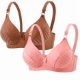 thumbnail image 2 of Ashirexll Bras for Women no Underwire 2 Pack Solid Color Sports Bra High Stretch Adjustable Straps and Push Up Cups Everyday Wear, 2 of 7