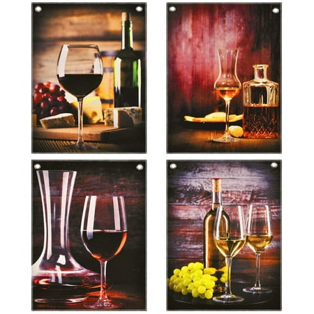 4 Pieces Kitchen Wall Art Red Wine Glass Painting Prints G Goblet Pictures Modern Still Life Artwork Without Frame For Dining Room 11 8 X 15 7 Inches Canada - Wine Cup Wall Decor