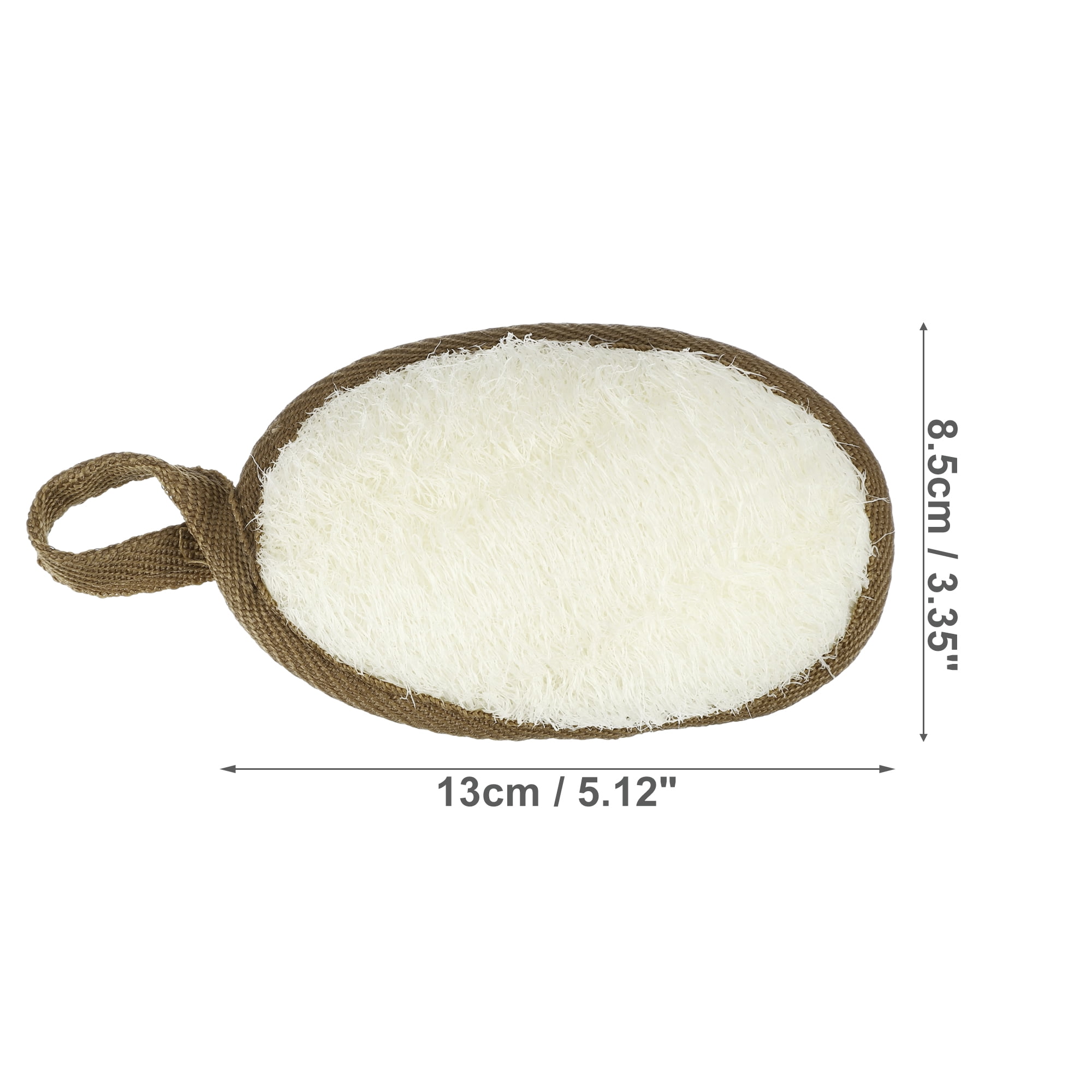 Unique Bargains 1 Pc Loofah Pad Brush Body Scrubber for Bathroom 5.12"x3.35" White