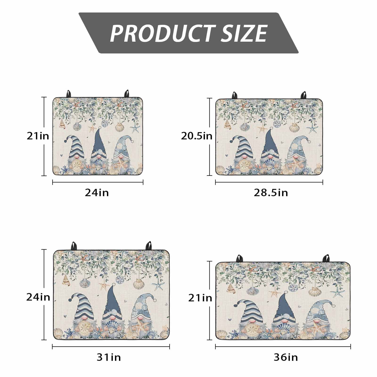 Blue Gnomes Coastal Stove Top Cover for Electric Stove, Heat-proof & Non Slip Glass Top Stove Cover Protector, Summer Beach Eucalyptus Leaves Rustic Kitchen Flat Cooktop Rubber Mat 31x24 Inches