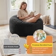 thumbnail image 3 of LaoGeoRon 3ft Bean Bag Chair for Adults with Filling,Memory Foam Lazy Beanbag Sofa with Removable Washable Flannel Cover, 3 of 9