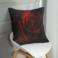 thumbnail image 2 of Throw Pillow Covers Home Decor Set of 4 Pillow Cases Decorative 20 x 20 Inches Cushion Couch Sofa Pillowcases Red Rose Black Beauty Bloom, 2 of 6