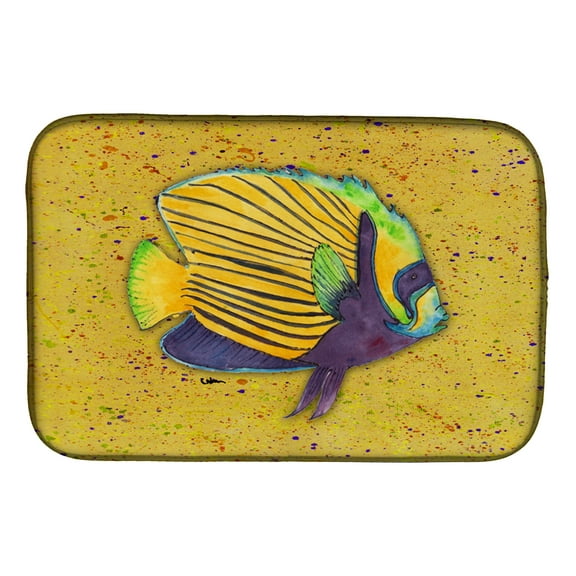 Tropical Fish on Mustard Dish Drying Mat