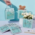 thumbnail image 3 of 24 Pcs Gift Bags with Handles 2.8x5.5x5.9inch Kraft Paper Gift Bags with Best Wishes To You Words Party Favor Bags Reusable Gift Bags for Business Shopping Wedding Birthday Party Turquoise, 3 of 9