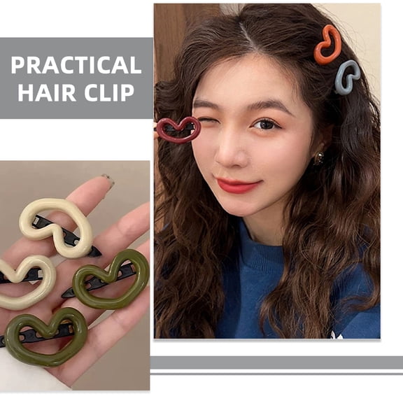 NIAIZEK 48pcs Heart Shaped Small Hair Clips for Women, Lightweight Hair Accessories in Assorted Colors, Comfortable to Wear