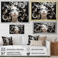 thumbnail image 4 of Designart "Transcendent Portrait Black and White Op Art" Modern Floater Framed Canvas Art Print, 4 of 7