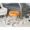 thumbnail image 2 of Linon Coston Vanity Stool or Ottoman, Gold with Orange Velvet, 2 of 9