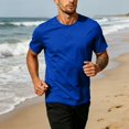 thumbnail image 4 of Mfakffe Mens Summer Shirts Big and Tall Casual T-Shirt Lightweight Short Sleeve Undershirts Athletic Crew Neck Clothes(Royal Blue,M), 4 of 5