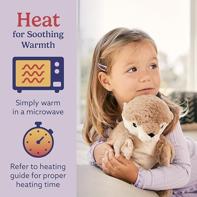 warmies 13” Otter Stuffed Animal, Microwavable Heated Plushies and Weighted Soft Plush Toys