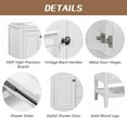 thumbnail image 4 of Clearance! 36" Bathroom Vanity with Ceramic Basin, Two Cabinets and Drawers, Open Shelf, Solid Wood Frame, White, 4 of 9