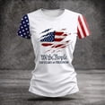 thumbnail image 5 of Youpwaven Women's 250th Anniversary USA Graphic T-Shirt, 2026 "We The People" Mismatched Sleeve Tee, Patriotic Ripped Flag Celebration Shirt, Independence Day Apparel, 5 of 6