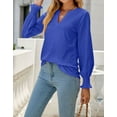thumbnail image 6 of Womens Shirts Lace Top Casual Long Sleeve V Neck Shirts for Womens Puffed Puffed Sleeves Tops for Womens Cogild, 6 of 6